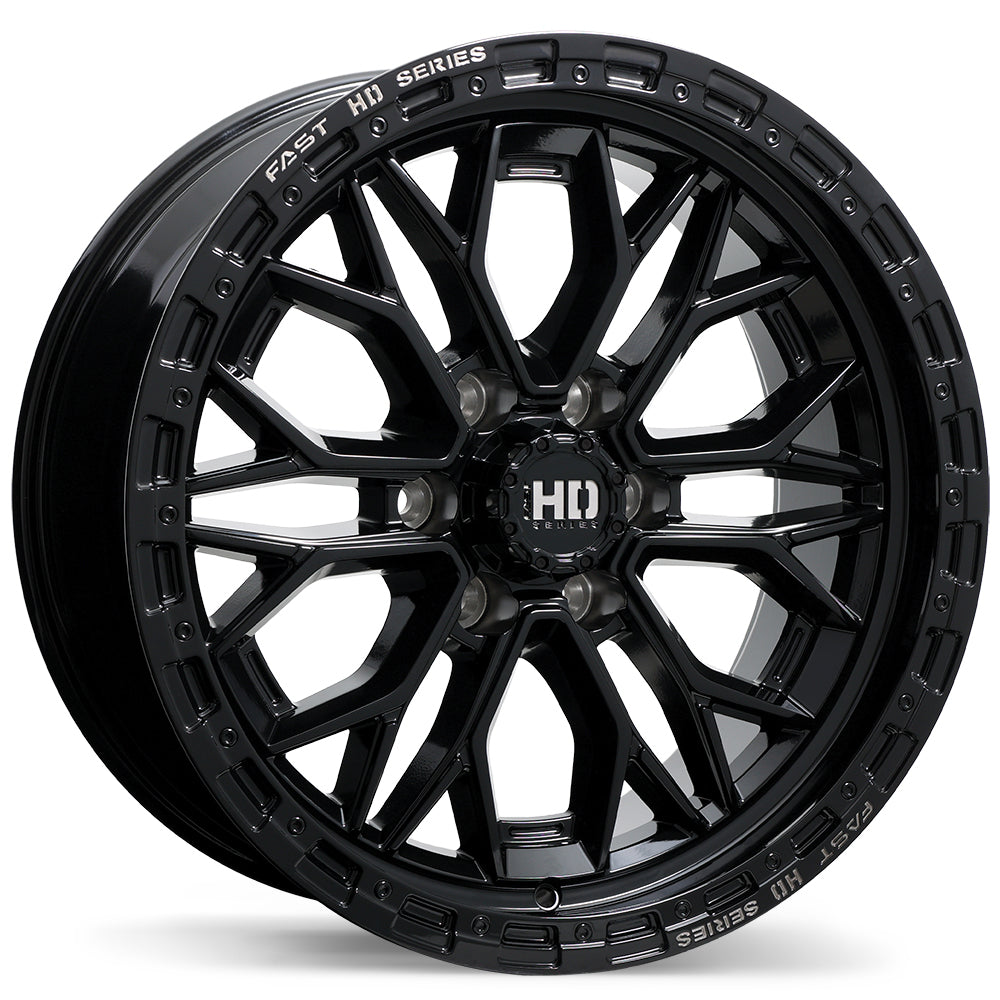 Fast HD Muramasa Gloss Black with Grey Milling 20x9 0 6x139.7mm 78.0mm