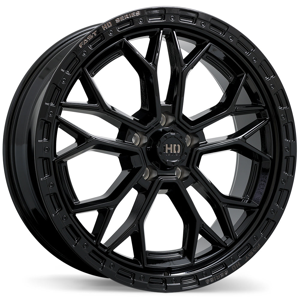 Fast HD Muramasa Gloss Black with Grey Milling 22x9 +30 5x127mm 71.5mm