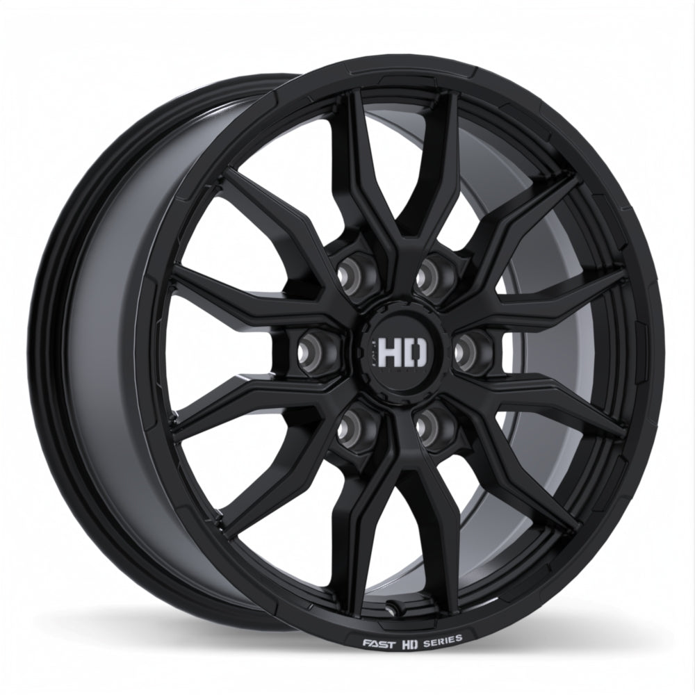 Fast HD Grit Satin Black with Milling 17x8 +44 6x135mm 87.1mm - Wheelwiz