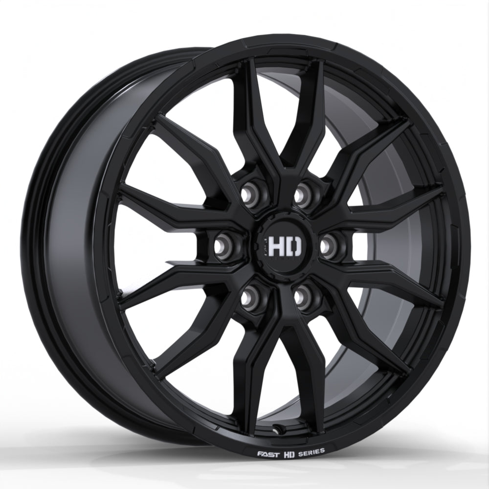 Fast HD Grit Satin Black with Milling 18x8 +55 6x139.7mm 93.1mm - Wheelwiz