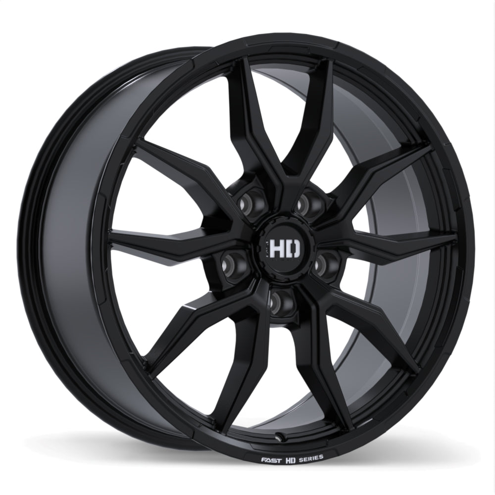 Fast HD Grit Satin Black with Milling 20x9 +45 5x127mm 71.5mm - Wheelwiz