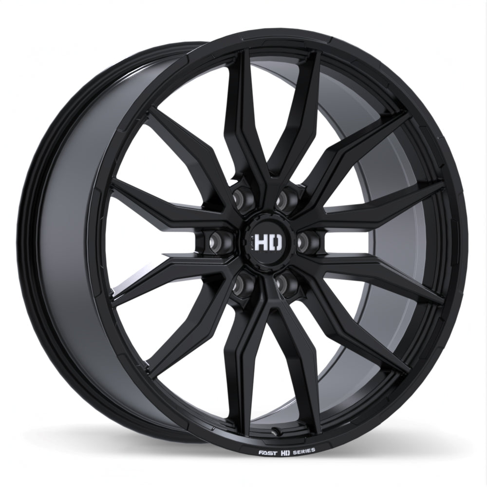 Fast HD Grit Satin Black with Milling 22x9.5 +20 6x139.7mm 95.1mm