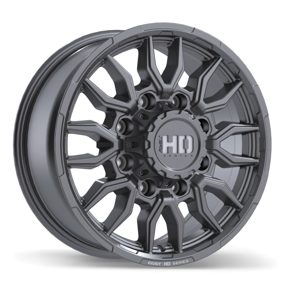 Fast HD Grit Satin Gunmetal with Milling 18x8.5 +44 8x180mm 124.4mm - Wheelwiz