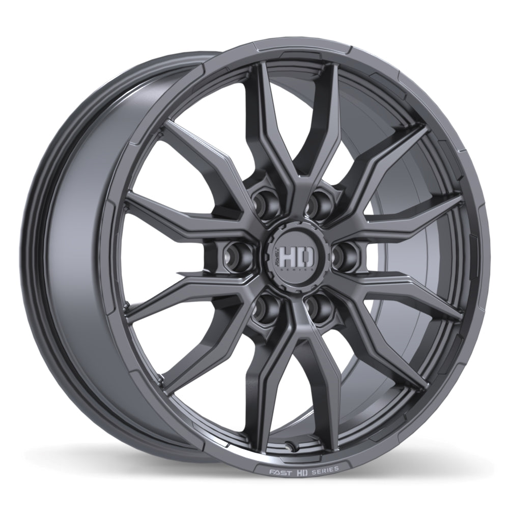Fast HD Grit Satin Gunmetal with Milling 18x8.5 +44 6x135mm 87.1mm