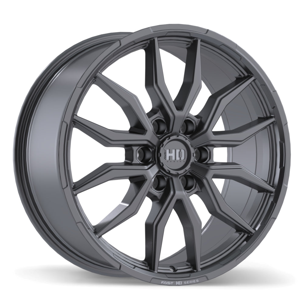 Fast HD Grit Satin Gunmetal with Milling 20x9 +44 6x135mm 87.1mm