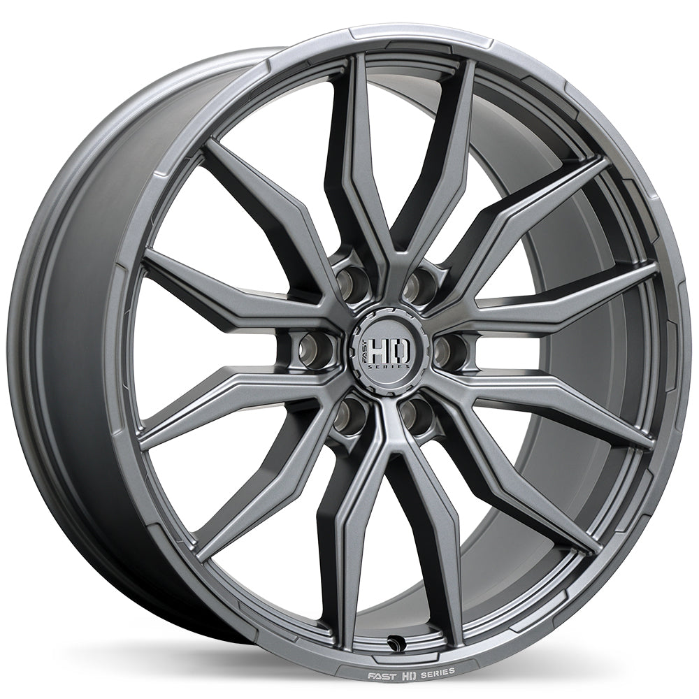 Fast HD Grit Satin Gunmetal with Milling 22x9.5 +44 6x135mm 87.1mm