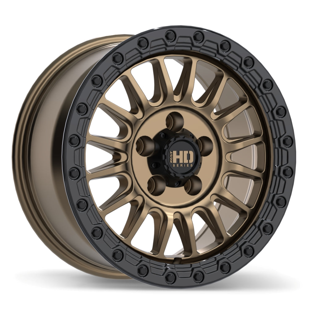 Fast HD Surge Satin Bronze with Gloss Black Lip 17x8.5 +24 5x127mm 71.5mm - Wheelwiz
