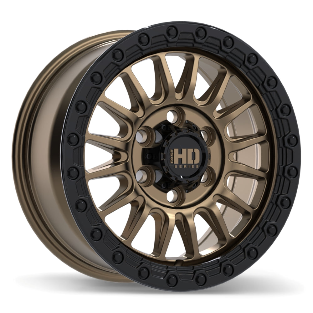 Fast HD Surge Satin Bronze with Gloss Black Lip 17x8.5 +45 6x139.7mm 93.1mm - Wheelwiz