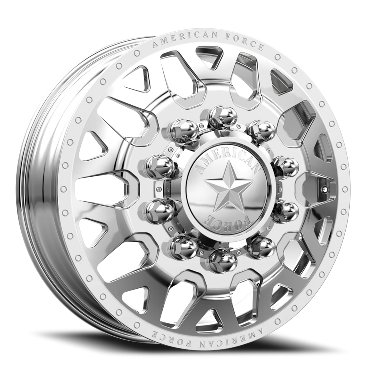 American Force F91 Quake DRW Polished 22.5x8.25 +169 8x200mm 142mm - Wheelwiz
