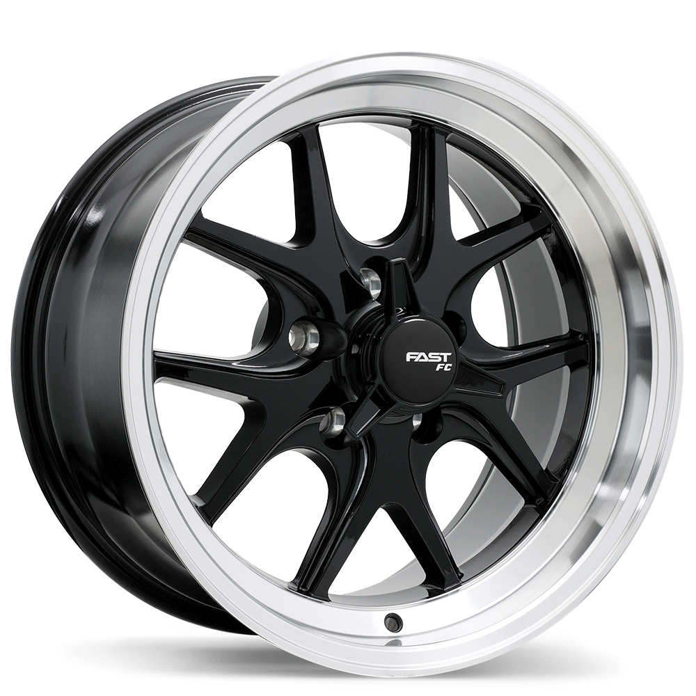 Fast Wheels FC04V Gloss Black with Machined Lip 17x9 +15 5x115mm 71.5mm - Wheelwiz