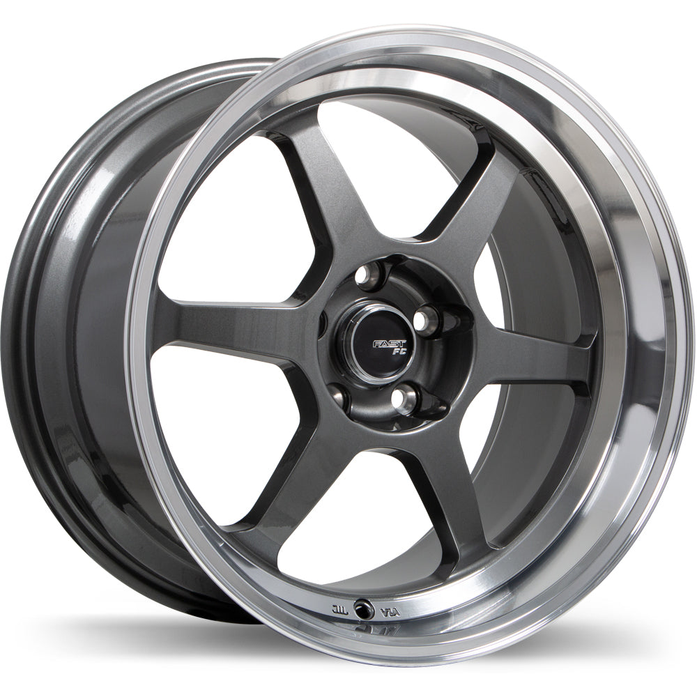 Fast Wheels FC06 Gloss Gunmetal with Machined Lip 18x10.5 +20 5x114.3mm 72.6mm - Wheelwiz
