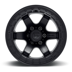 Fuel Offroad D122 BLOCK BEADLOCK Matte Black W/ M-black Ring 17x9 -15 6x139.7mm 106.1mm