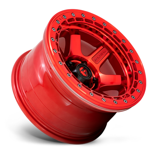 Fuel Offroad D123 BLOCK BEADLOCK Candy Red W/ Candy Red Ring 17x9 -15 5x127mm 71.5mm