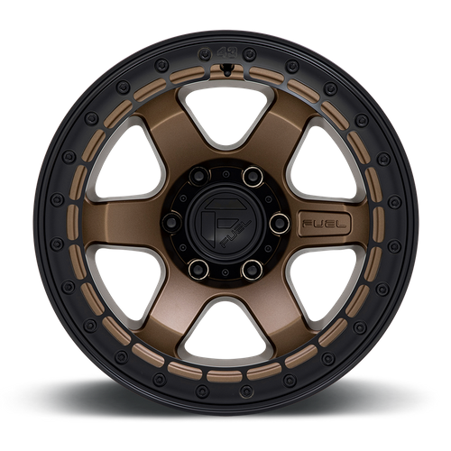 Fuel Offroad D124 BLOCK BEADLOCK Matte Bronze W/ M-black Ring 17x8.5 0 6x135mm 87.1mm