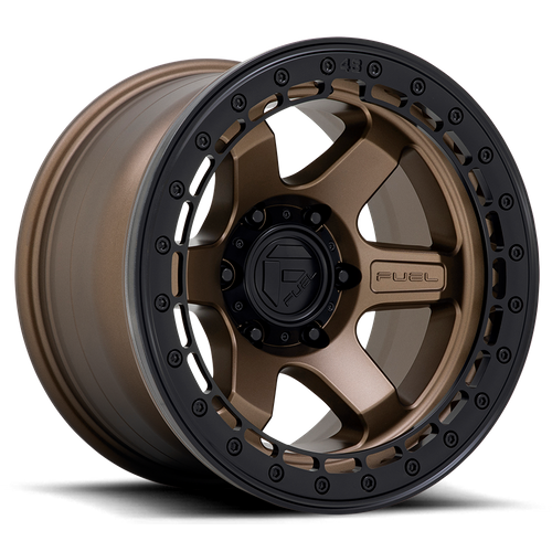 Fuel Offroad D124 BLOCK BEADLOCK Matte Bronze W/ M-black Ring 17x8.5 +20 5x150mm 110.1mm