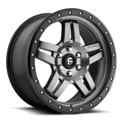 Fuel Offroad D558 ANZA Matte Gunmetal Black Bead Ring 17x8.5 +6 6x139.7mm 108mm