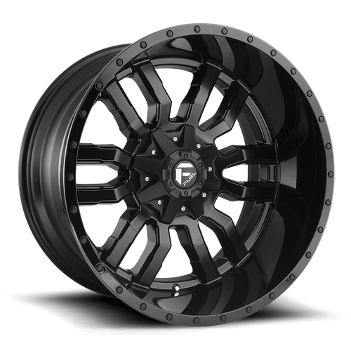 Fuel Offroad D596 SLEDGE Matte Black Gloss Black Lip 18x9 -12 6x135|6x139.7mm 106.1mm