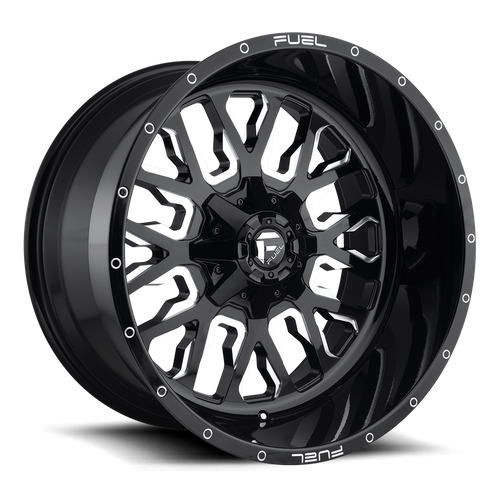 Fuel Offroad D611 STROKE Gloss Black Milled 22x10 -18 8x170mm 125.1mm - Wheelwiz