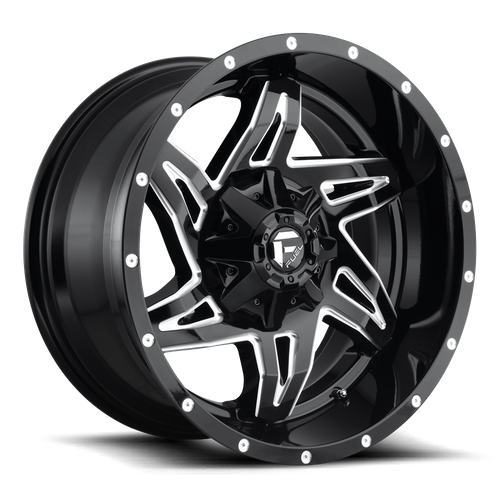 Fuel Offroad D613 ROCKER Gloss Black Milled 20x9 +20 8x180mm 124.2mm - WheelWiz