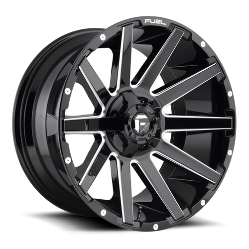 Fuel Offroad D615 CONTRA Gloss Black Milled 20x10 -18 8x165.1mm 125.1mm
