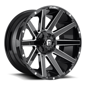 Fuel Offroad D615 CONTRA Gloss Black Milled 20x10 -18 5x139.7|5x150mm 110.1mm