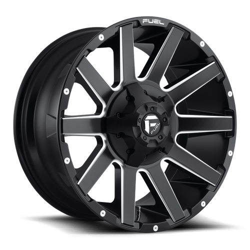 Fuel Offroad D616 CONTRA Matte Black Milled 20x9 +20 5x127|5x139.7mm 87.1mm - Wheelwiz