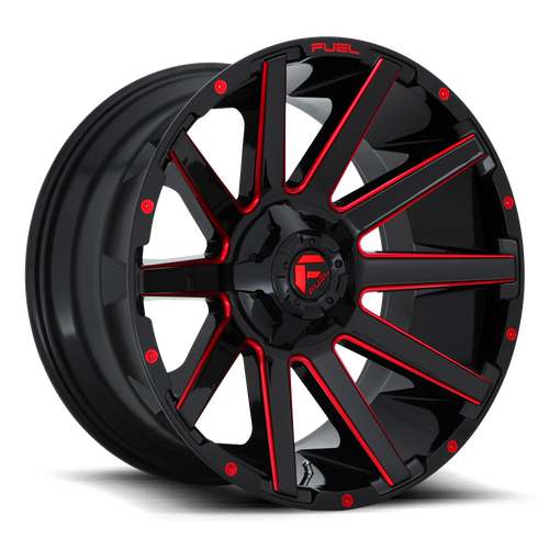 Fuel Offroad D643 CONTRA Gloss Black Red Tinted Clear 20x9 +20 6x135|6x139.7mm 106.1mm