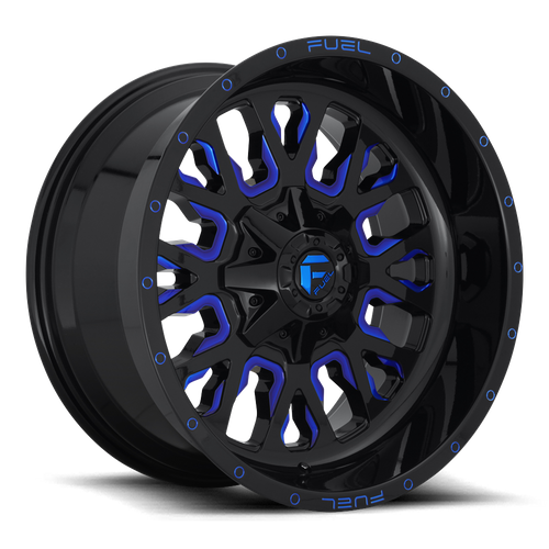 Fuel Offroad D645 STROKE Gloss Black Blue Tinted Clear 20x9 +20 6x120|6x139.7mm 78.1mm - Wheelwiz