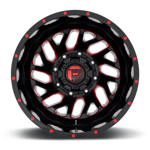 Fuel Offroad D656 TRITON Gloss Black Red Tinted Clear 20x8.25 -240 8x165.1mm 121.5mm