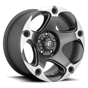 Fuel Offroad D684 MENACE Matte Gun Metal Machined 17x9 +01 6x139.7mm 106.1mm - WheelWiz