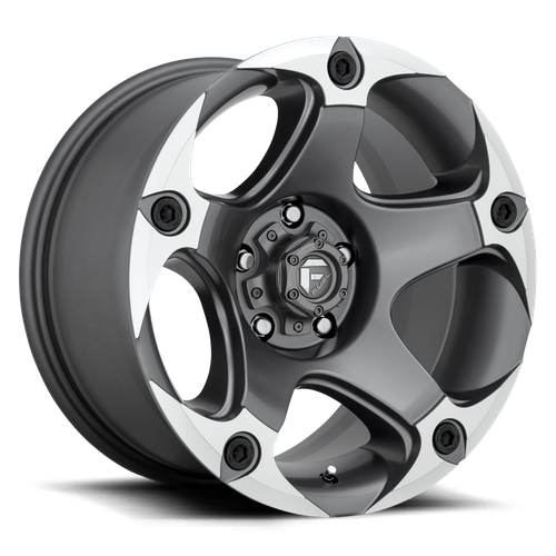 Fuel Offroad D684 MENACE Matte Gun Metal Machined 17x9 -12 6x139.7mm 106.1mm - WheelWiz
