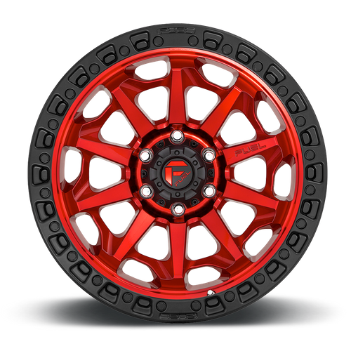 Fuel Offroad D695 COVERT Candy Red Black Bead Ring 20x9 +20 5x127mm 71.5mm - Wheelwiz