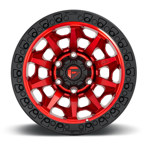 Fuel Offroad D695 COVERT Candy Red Black Bead Ring 17x9 +1 8x180mm 124.2mm