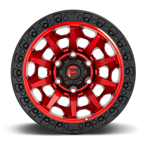 Fuel Offroad D695 COVERT Candy Red Black Bead Ring 17x9 +1 8x165.1mm 125.1mm