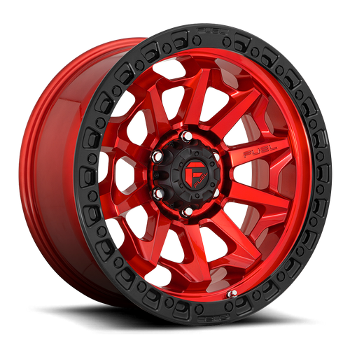 Fuel Offroad D695 COVERT Candy Red Black Bead Ring 17x9 -12 5x127mm 71.5mm - Wheelwiz
