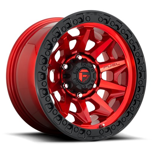 Fuel Offroad D695 COVERT Candy Red Black Bead Ring 17x9 +1 8x165.1mm 125.1mm