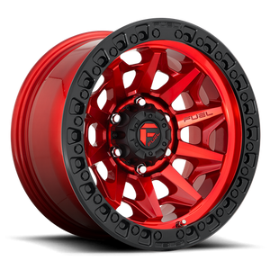 Fuel Offroad D695 COVERT Candy Red Black Bead Ring 17x9 +1 8x165.1mm 125.1mm