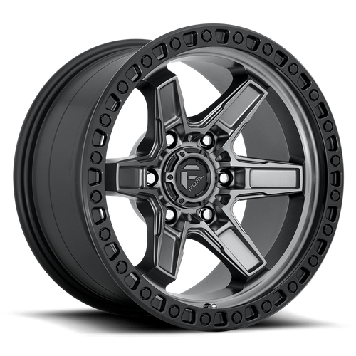 Fuel Offroad D698 KICKER Matte Gunmetal Black Bead Ring 17x9 +1 6x114.3mm 66.1mm - Wheelwiz
