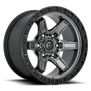 Fuel Offroad D698 KICKER Matte Gunmetal Black Bead Ring 17x9 -12 6x139.7mm 106.1mm