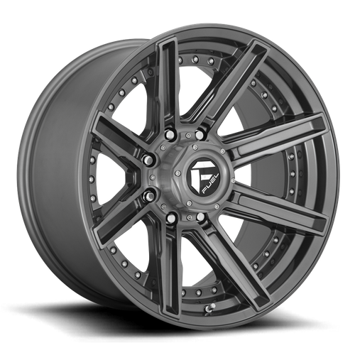 Fuel Offroad D710 ROGUE PLATINUM Brushed Gun Metal Tinted Clear 20x10 -18 8x180mm 124.2mm - Wheelwiz