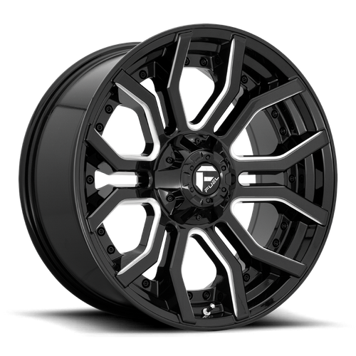 Fuel Offroad D711 RAGE Gloss Black Milled 20x10 -18 8x165.1mm 125.1mm