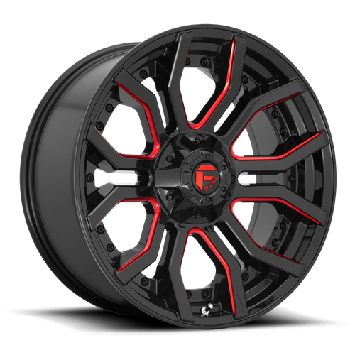 Fuel Offroad D712 RAGE Gloss Black Red Tinted Clear 24x12 -44 8x170mm 125.1mm - Wheelwiz