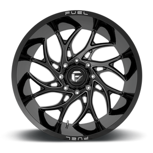 Fuel Offroad D741 RUNNER Gloss Black Milled 24x12 -44 6x135mm 87.1mm