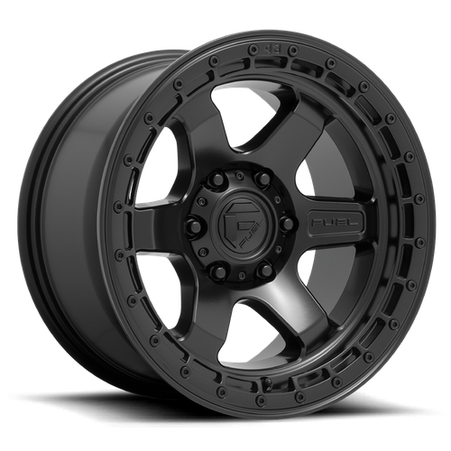 Fuel Off-road D750 BLOCK MATTE BLACK WITH BLACK RING 17x9 -12 5x127mm 71.5mm - Wheelwiz
