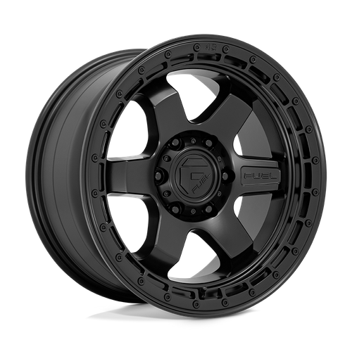 Fuel Offroad D750 BLOCK Matte Black W/ Black Ring 18x9 +20 6x139.7mm 106.1mm - Wheelwiz