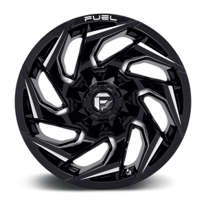 Fuel Offroad D753 REACTION Gloss Black Milled 17x9 +1 6x135|6x139.7mm 106.1mm