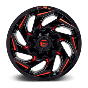 Fuel Offroad D755 REACTION Gloss Black Milled W/ Red Tint 17x9 -12 5x114.3|5x127mm 78.1mm