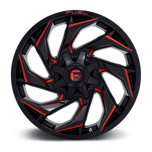 Fuel Offroad D755 REACTION Gloss Black Milled W/ Red Tint 20x9 +1 8x165.1mm 125.1mm