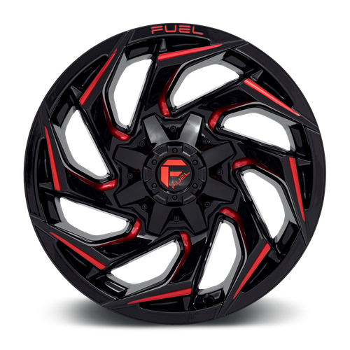 Fuel Offroad D755 REACTION Gloss Black Milled W/ Red Tint 18x9 -12 5x114.3|5x127mm 78.1mm - Wheelwiz