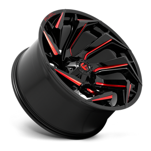 Fuel Offroad D755 REACTION Gloss Black Milled W/ Red Tint 24x12 -44 6x135|6x139.7mm 106.1mm